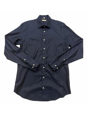 SUITSUPPLY Traveller Slim Fit Dress Shirt Dark Blue Size 39 | 15.5
